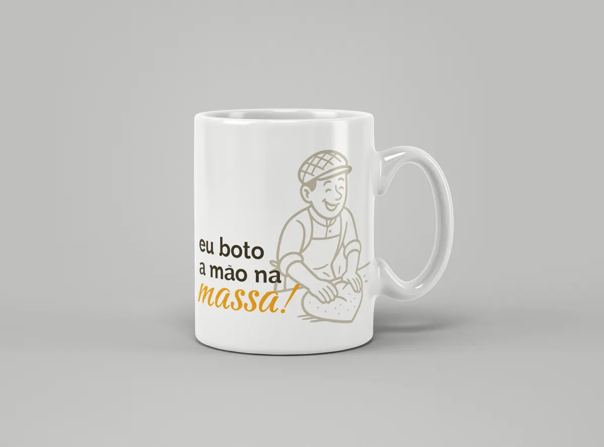 Kit Sou Feliz Fazendo Pão (camiseta, Caneca E Ecobag)